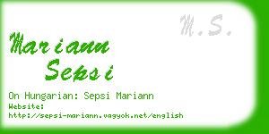 mariann sepsi business card